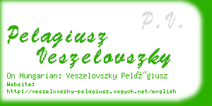 pelagiusz veszelovszky business card